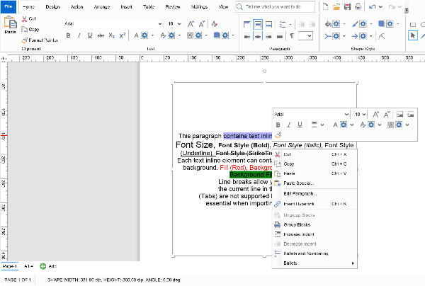 inplace text editor