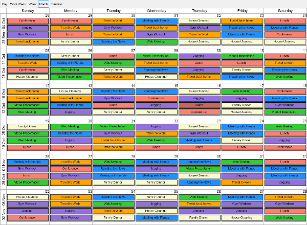 Schedule Month View