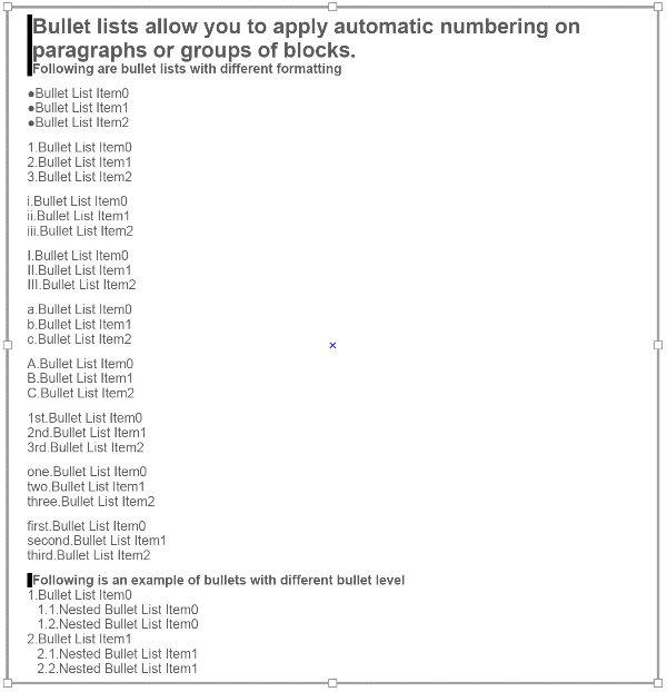 bullet lists