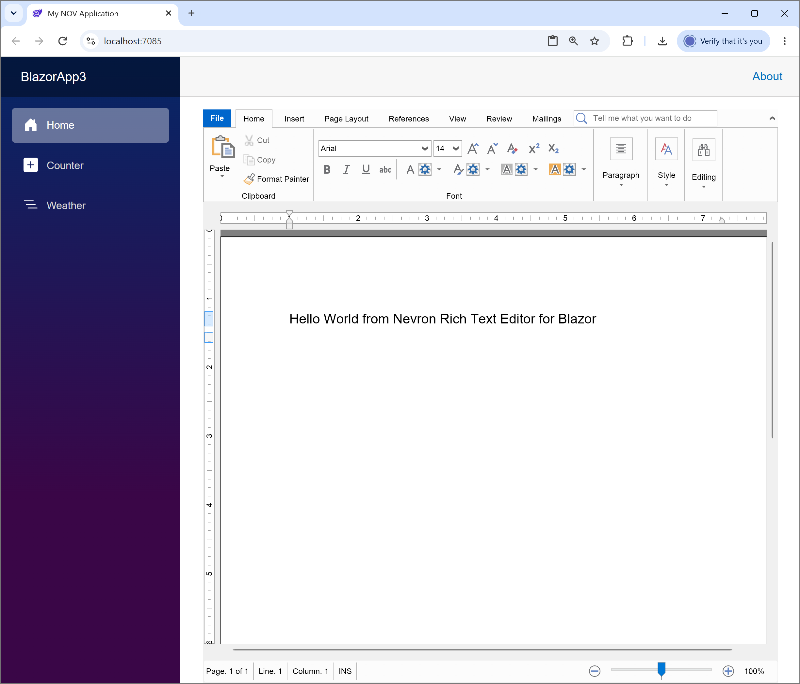 MSWord like Editor in Blazor