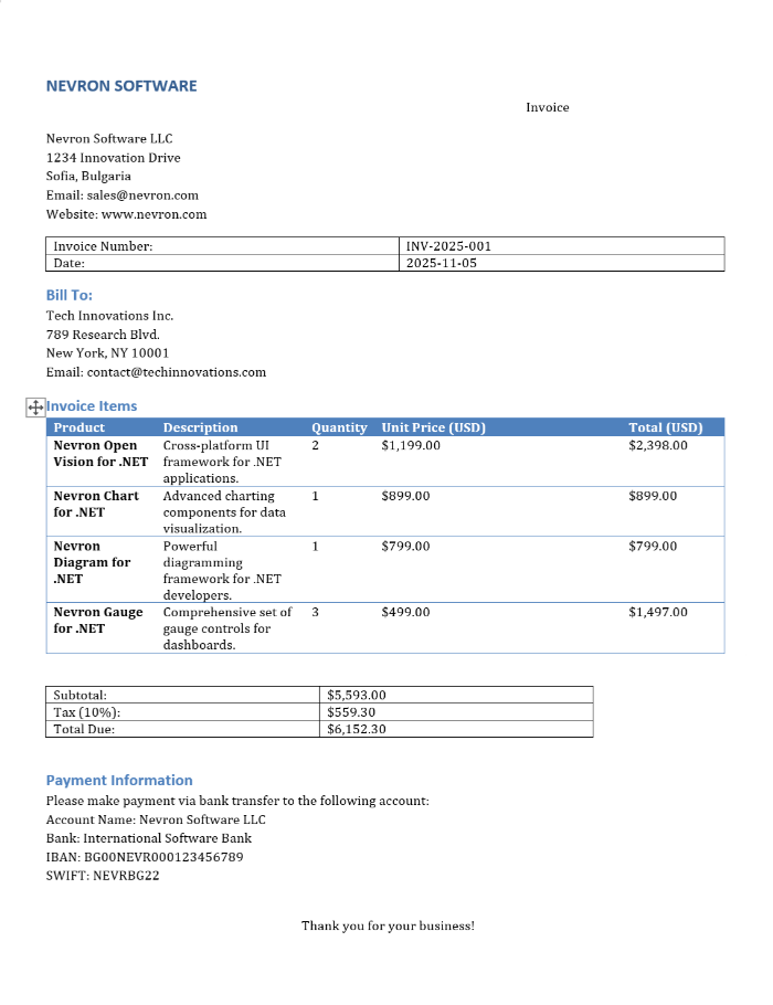 Sample Invoice