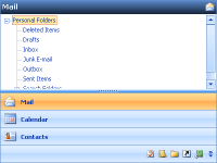 Navigation pane office 2007 blue