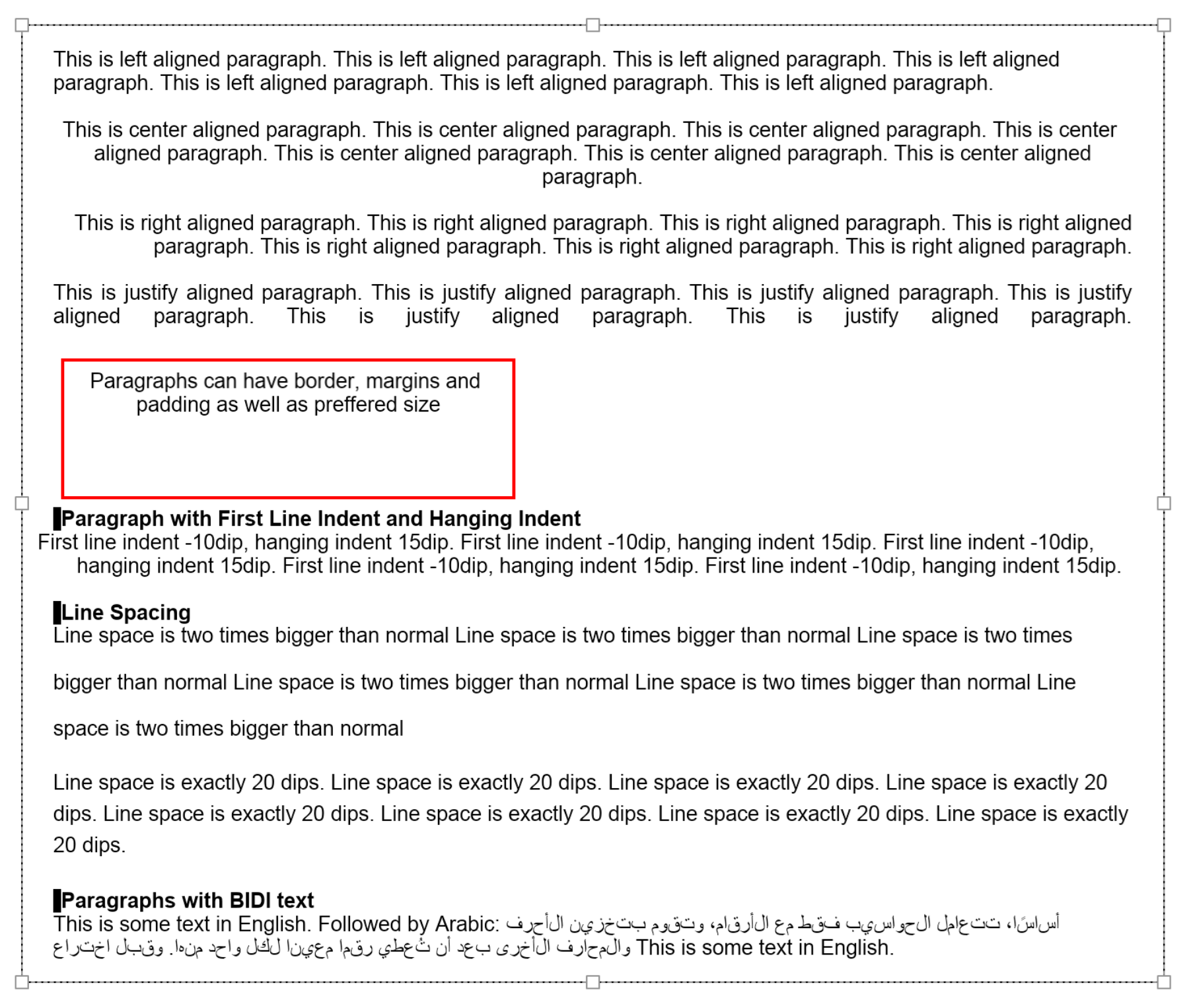 paragraph formatting