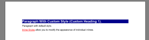 Paragraph with Custom Style