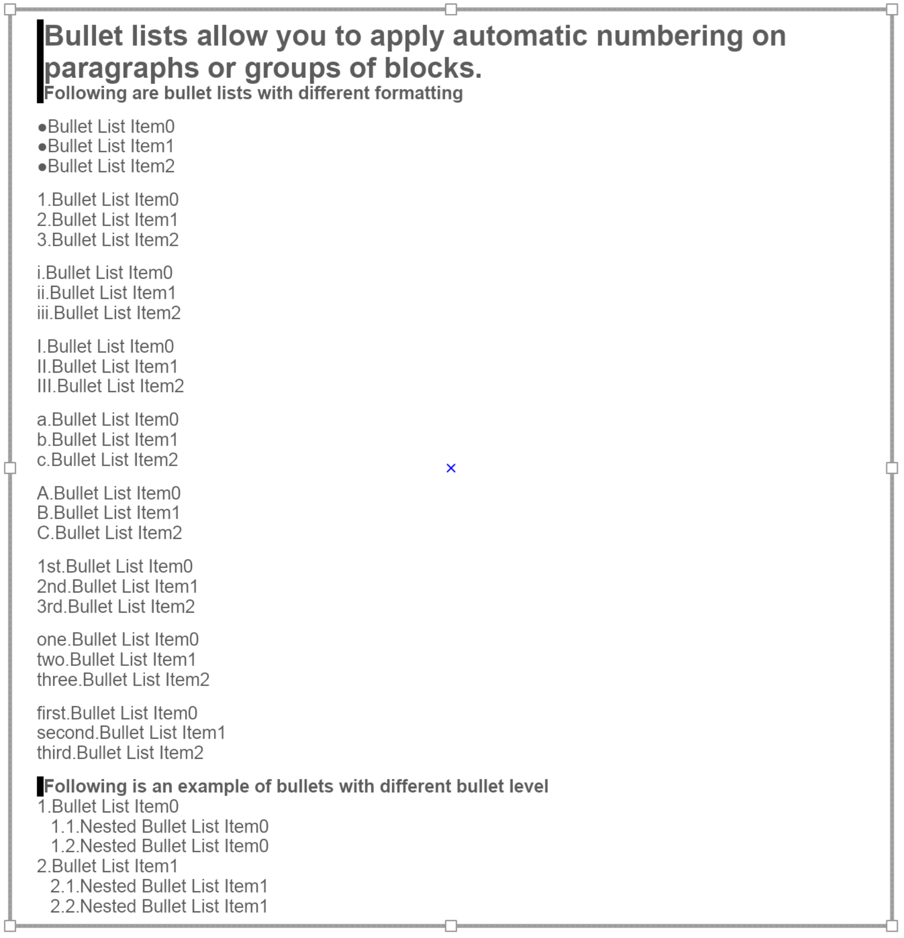 bullet lists