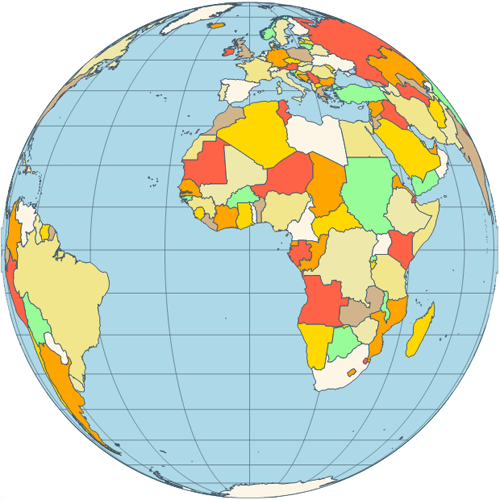Map orthographic projection