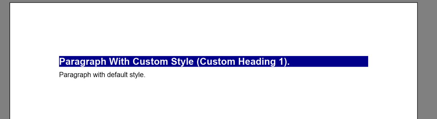 Paragraph with Default Style