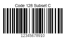 Code 128 subset c barcode