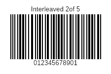 Interleaved 2 of 5 barcode