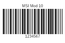 Msi module 10 barcode