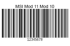 Msi module 11 10 barcode