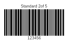 Standard 2 of 5 barcode