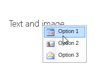 Context menu image and text