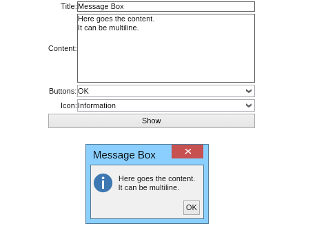 message box
